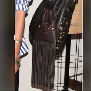 Ralph Lauren collection runway leather fringe bag very rare.